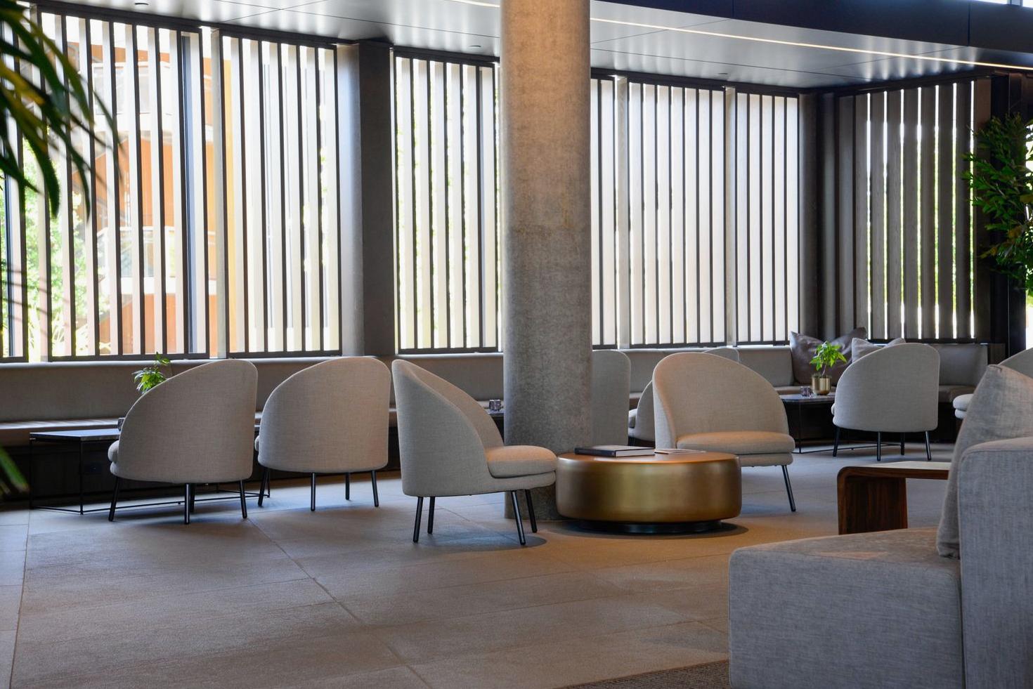 Modern hotel lounge area