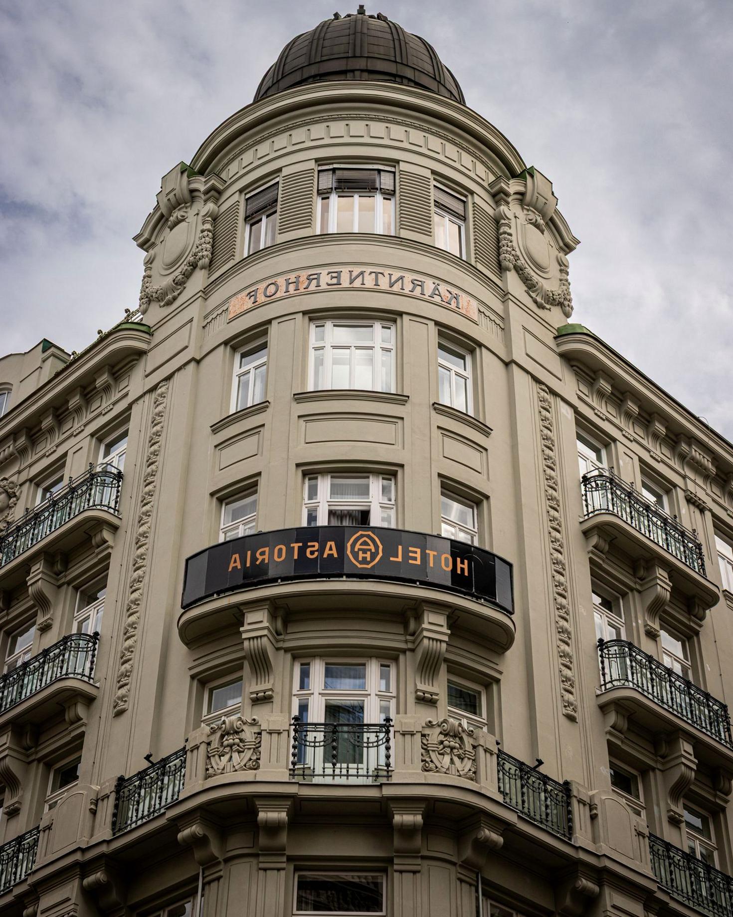 Hotel facade architectural detail
